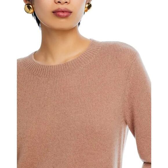 C by Bloomingdale's Women Camel Cashmere Knit Classic Crewneck Sweater Size XXL - Picture 3 of 6